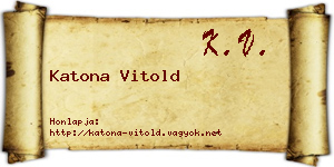 Katona Vitold névjegykártya